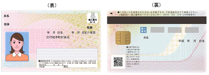 マイナンバーカード（プラスチック製）のイメージの画像