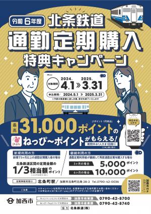 北条鉄道通勤定期購入特典キャンペーンポスター