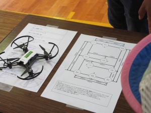ドローンとミッションが記載されたチラシの写真