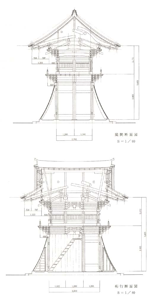 酒見寺　断面図