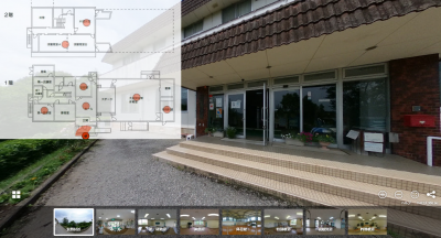 公民館玄関の写真と館内地図