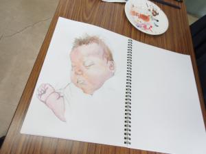 受講生が描いた眠っている赤ちゃんの絵