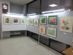 展示している「南部水彩画教室」の作品