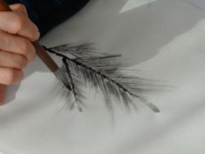 見事な松の絵が仕上がりました