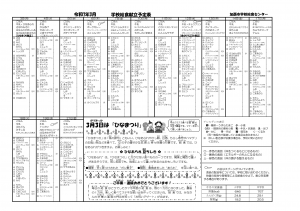 令和7年3月献立表