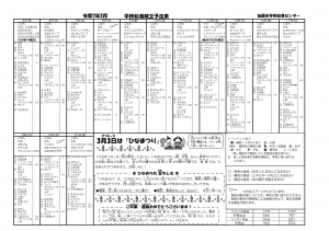 令和7年3月　特別支援献立表