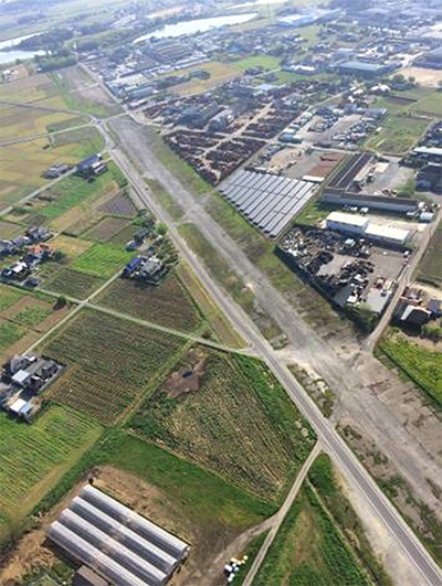 上空から見た鶉野飛行場跡の画像