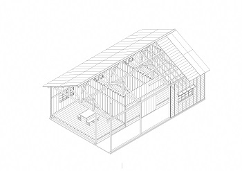 画像：将校用宿舎の復元図