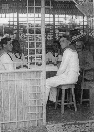 image: Prisoners gathering in the arbor