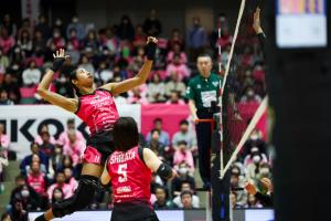 ヴィクトリーナ姫路試合中の写真