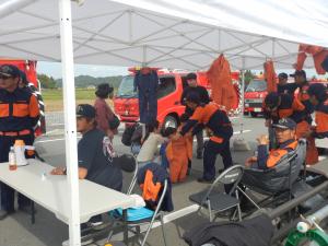 消防団車両乗車体験コーナー