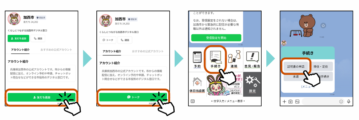 LINE申請の手順