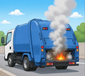 ごみ収集車の火災画像