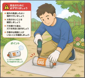 スプレー缶の穴あけ画像