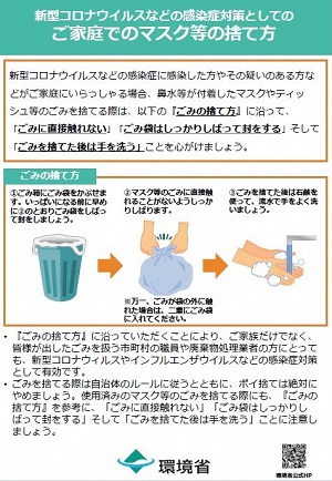 ご家庭でのマスク等の捨て方のチラシ画像