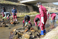 小径木を伐採し遊歩道を整備