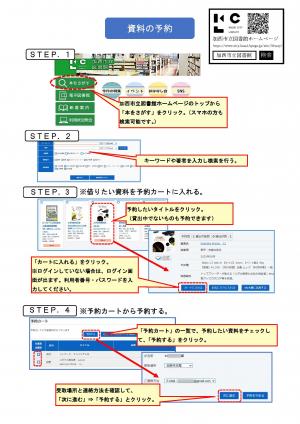 資料の予約方法の説明